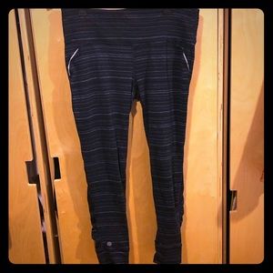 Athleta size L striped full-length leggings